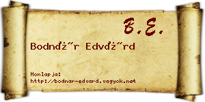 Bodnár Edvárd névjegykártya