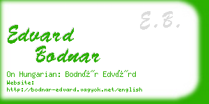 edvard bodnar business card